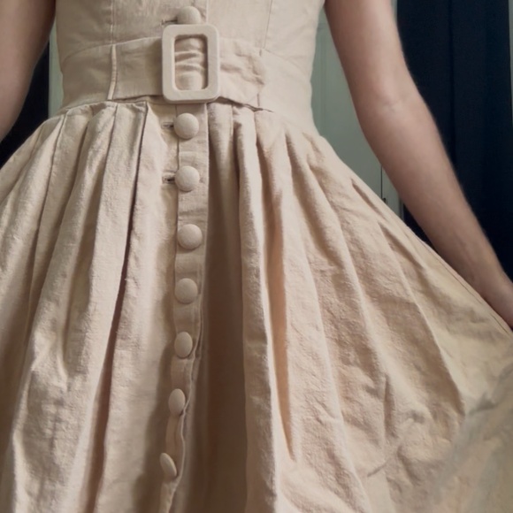 Tan Linen Dress - Picture 14 of 16